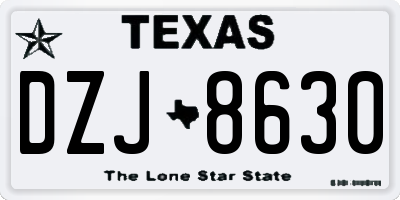 TX license plate DZJ8630