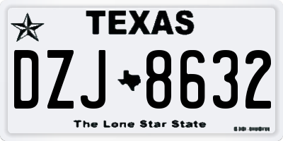 TX license plate DZJ8632