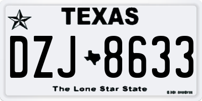 TX license plate DZJ8633