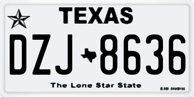 TX license plate DZJ8636