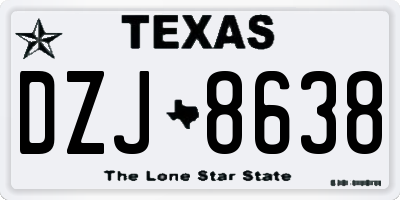 TX license plate DZJ8638