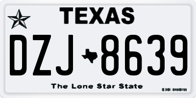 TX license plate DZJ8639