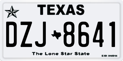 TX license plate DZJ8641