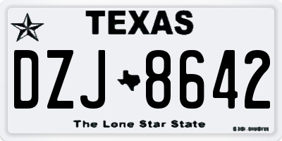 TX license plate DZJ8642