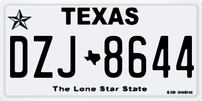 TX license plate DZJ8644