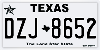 TX license plate DZJ8652