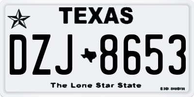 TX license plate DZJ8653