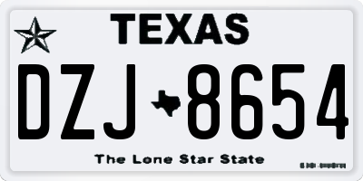 TX license plate DZJ8654