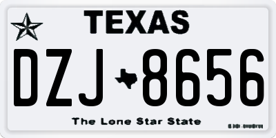 TX license plate DZJ8656