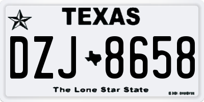 TX license plate DZJ8658