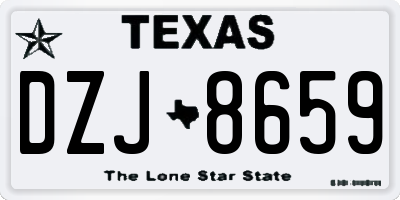 TX license plate DZJ8659