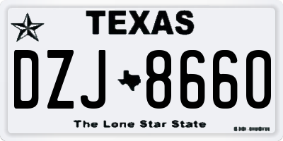 TX license plate DZJ8660