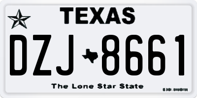 TX license plate DZJ8661