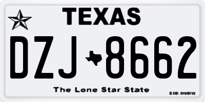 TX license plate DZJ8662