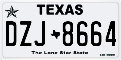 TX license plate DZJ8664