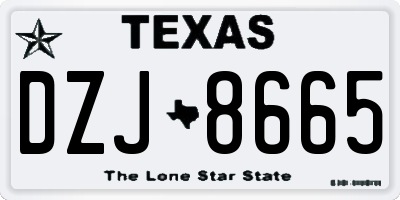 TX license plate DZJ8665