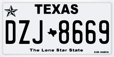 TX license plate DZJ8669