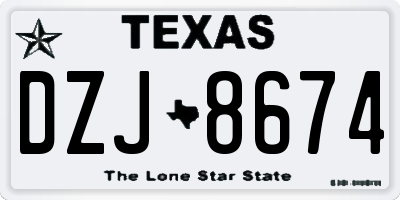 TX license plate DZJ8674