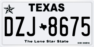 TX license plate DZJ8675