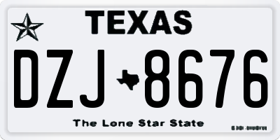TX license plate DZJ8676