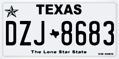 TX license plate DZJ8683