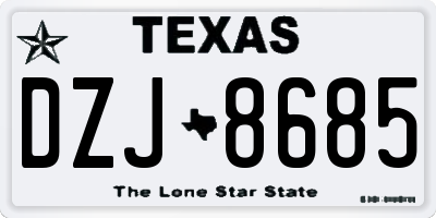 TX license plate DZJ8685