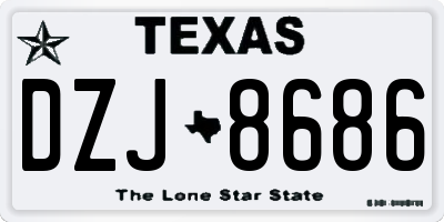 TX license plate DZJ8686