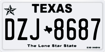 TX license plate DZJ8687