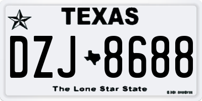 TX license plate DZJ8688