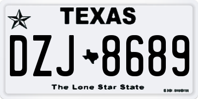 TX license plate DZJ8689
