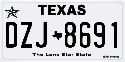 TX license plate DZJ8691