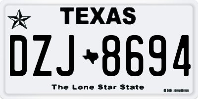 TX license plate DZJ8694