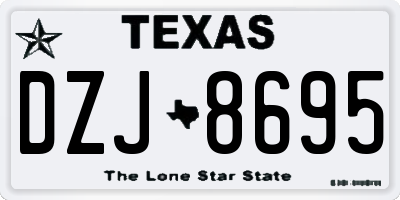 TX license plate DZJ8695