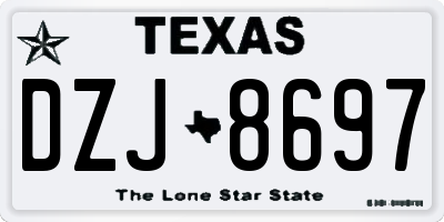 TX license plate DZJ8697