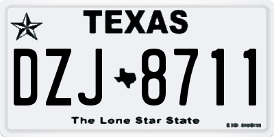 TX license plate DZJ8711