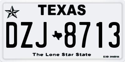 TX license plate DZJ8713