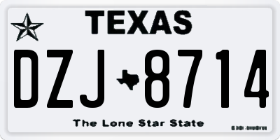 TX license plate DZJ8714