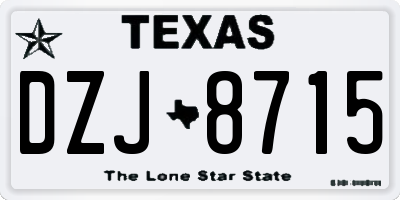 TX license plate DZJ8715