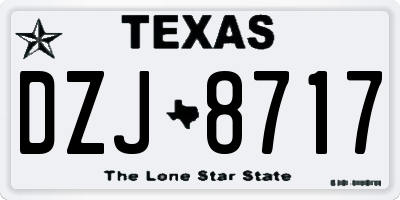 TX license plate DZJ8717