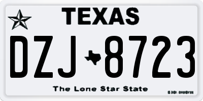 TX license plate DZJ8723
