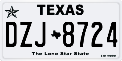 TX license plate DZJ8724