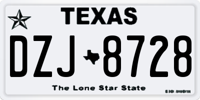 TX license plate DZJ8728