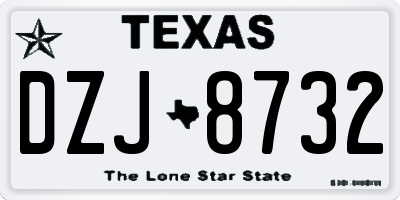 TX license plate DZJ8732