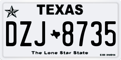 TX license plate DZJ8735