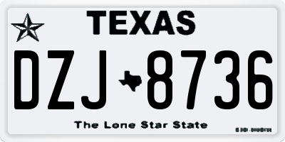 TX license plate DZJ8736