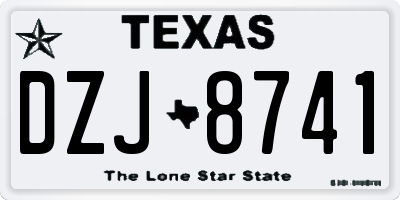 TX license plate DZJ8741