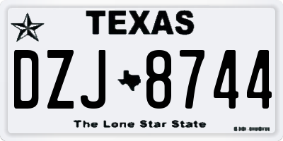 TX license plate DZJ8744
