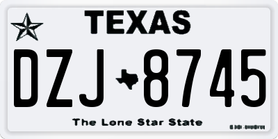 TX license plate DZJ8745