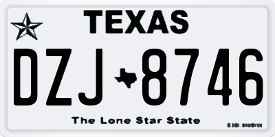 TX license plate DZJ8746