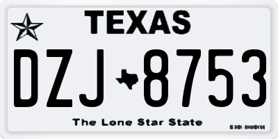 TX license plate DZJ8753